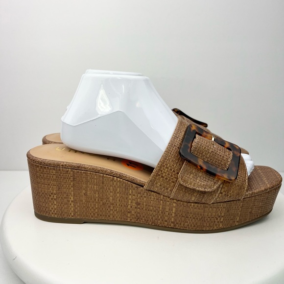 New Unisa Platform Woven Brown Buckle Wedge Sandal Womens Size 11 Shoes Heels - Picture 5 of 10